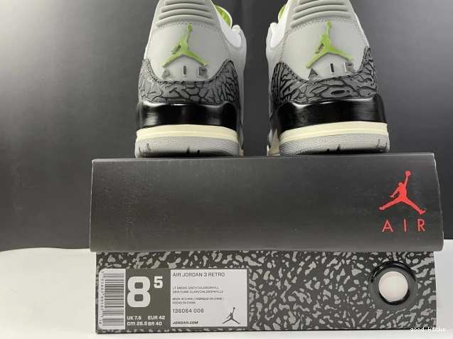Rep 136064-006 Chlorophyll Retro Jordan 3 Air 0723